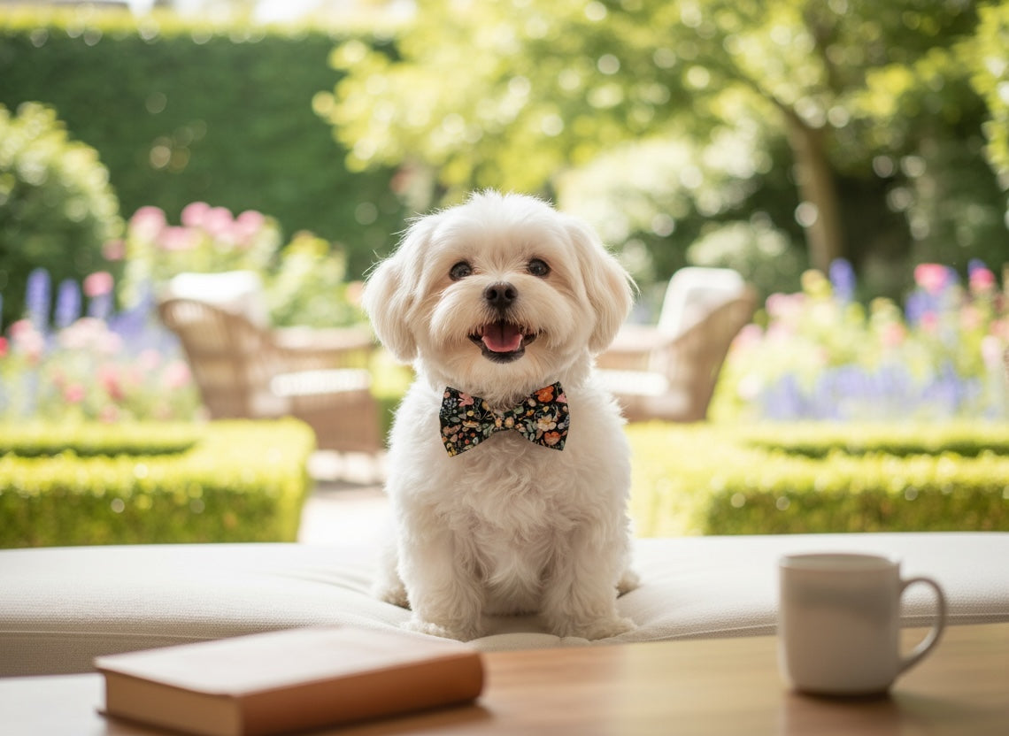 Butterfly Garden Dog Bow Tie