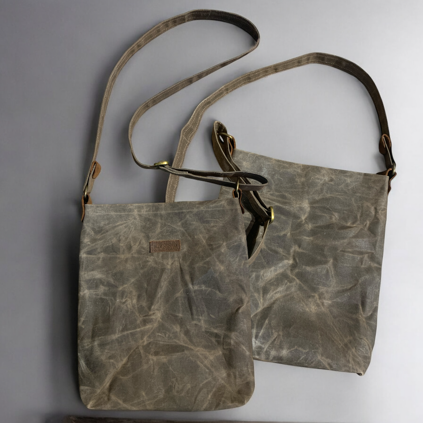 TrailTrek Waxed Canvas Crossbody Bag-Brown