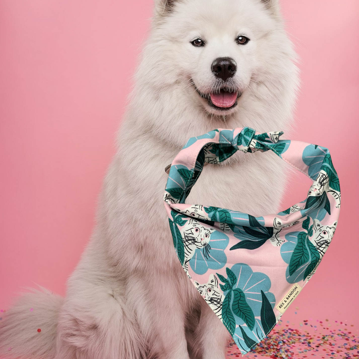 LolaKnot Dog Bandana Tie Back-Tiger