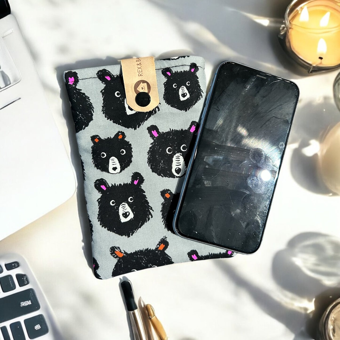 PadPrint Padded Cell Phone Sleeve-Teddy