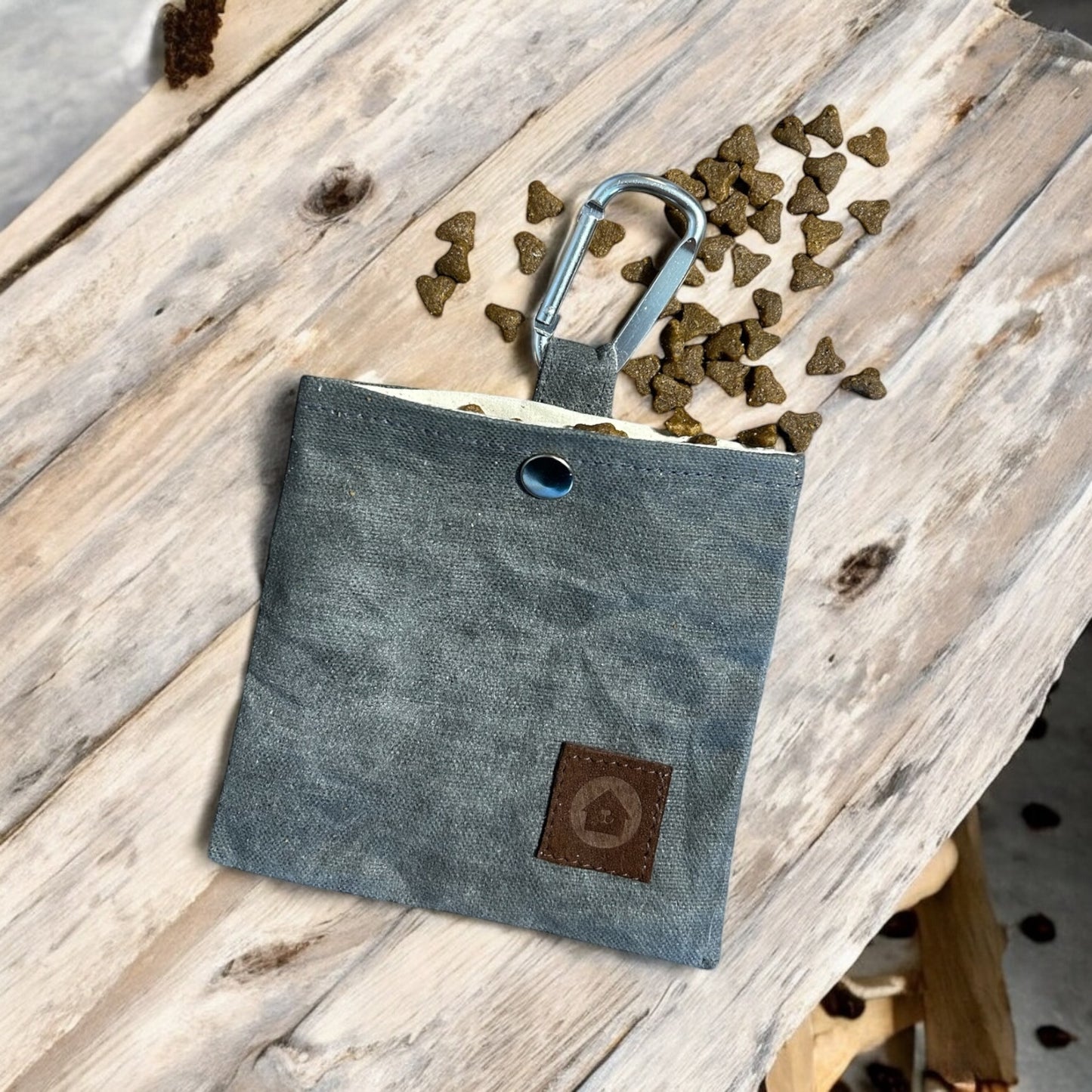 WaxPaw Waxed Dog Treat Bag-Gray