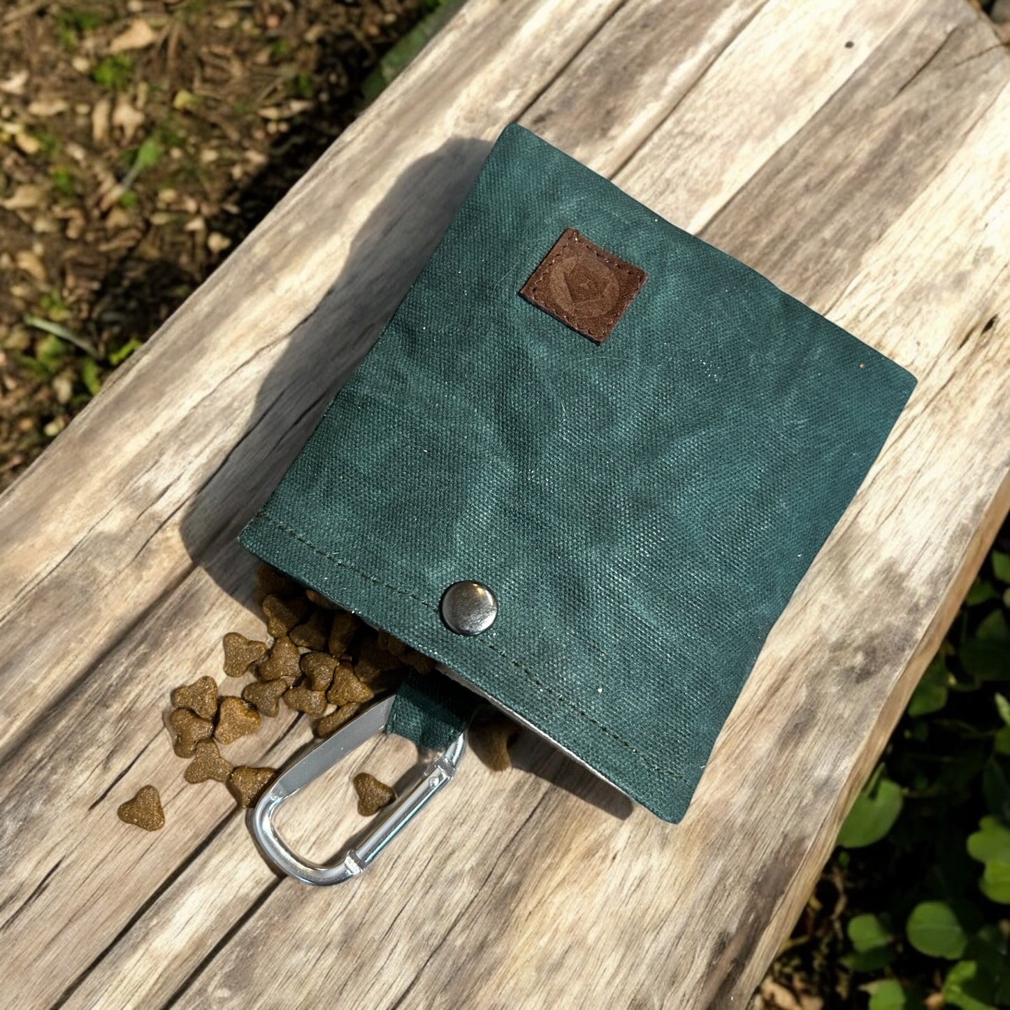 WaxPaw Waxed Canvas Dog Treat Bag-Hunter Green