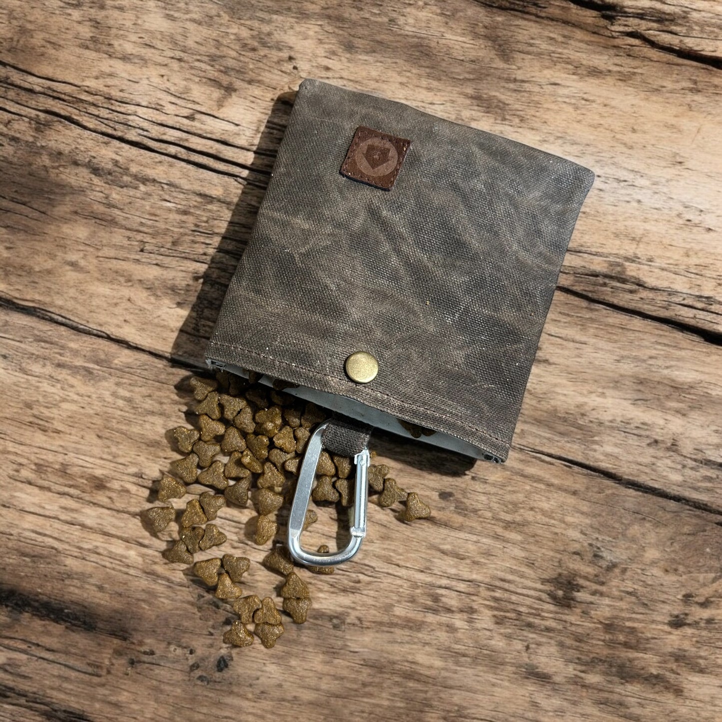 WaxPaw Waxed Canvas Dog Treat Bag-Brown