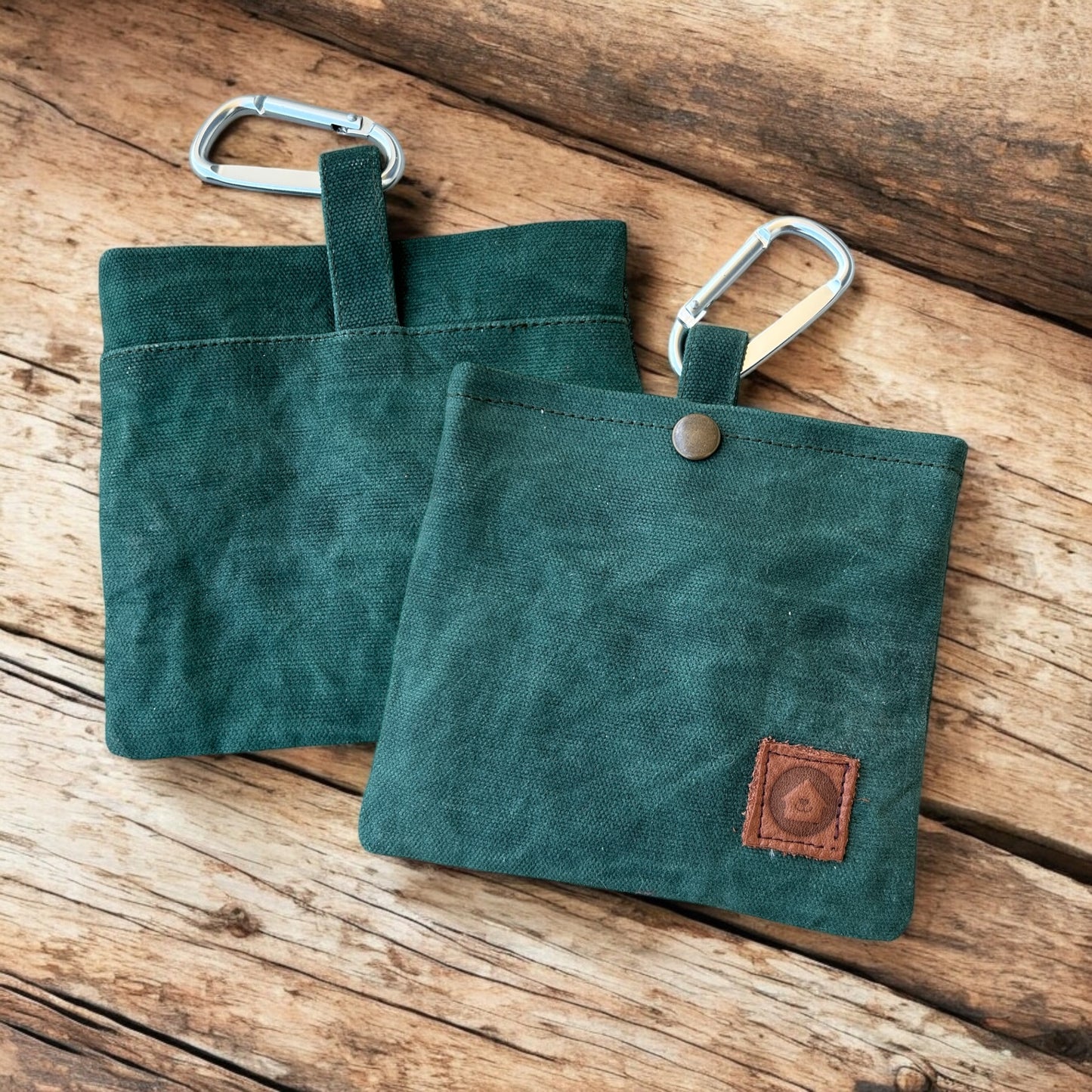WaxPaw Waxed Canvas Dog Treat Bag-Hunter Green