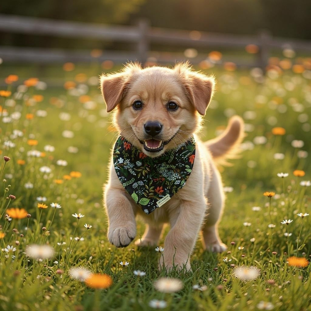 Black Forest Reversible Tie-Back Dog Bandana - Rifle Paper Co. Floral