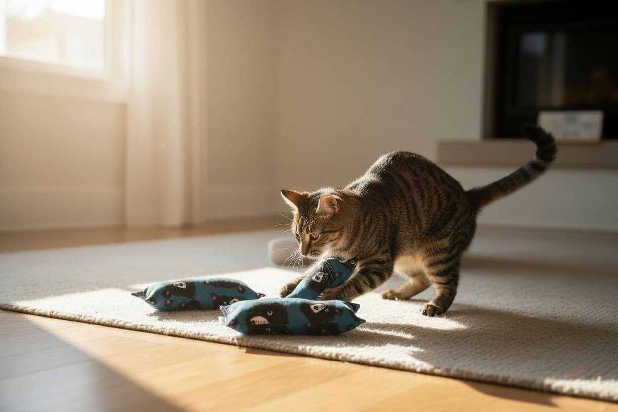 Jumbo Cat Kicker Toy with Ears-Teddy (1 pc or Set of 2)