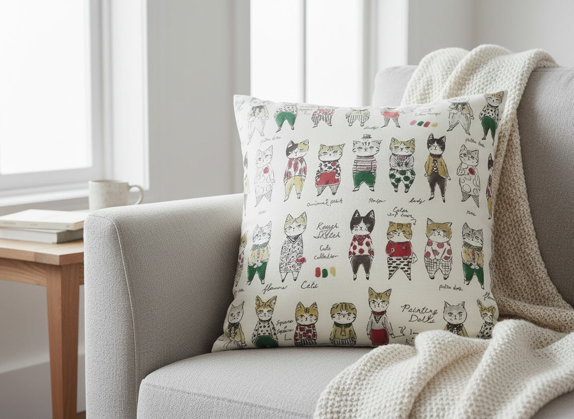 Dapper Cats Decorative Pillow Cover