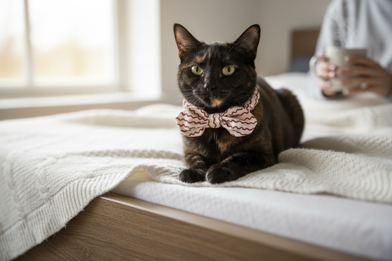 Cat Scrunchie Collar with Bunny Ear Bow - Ripple