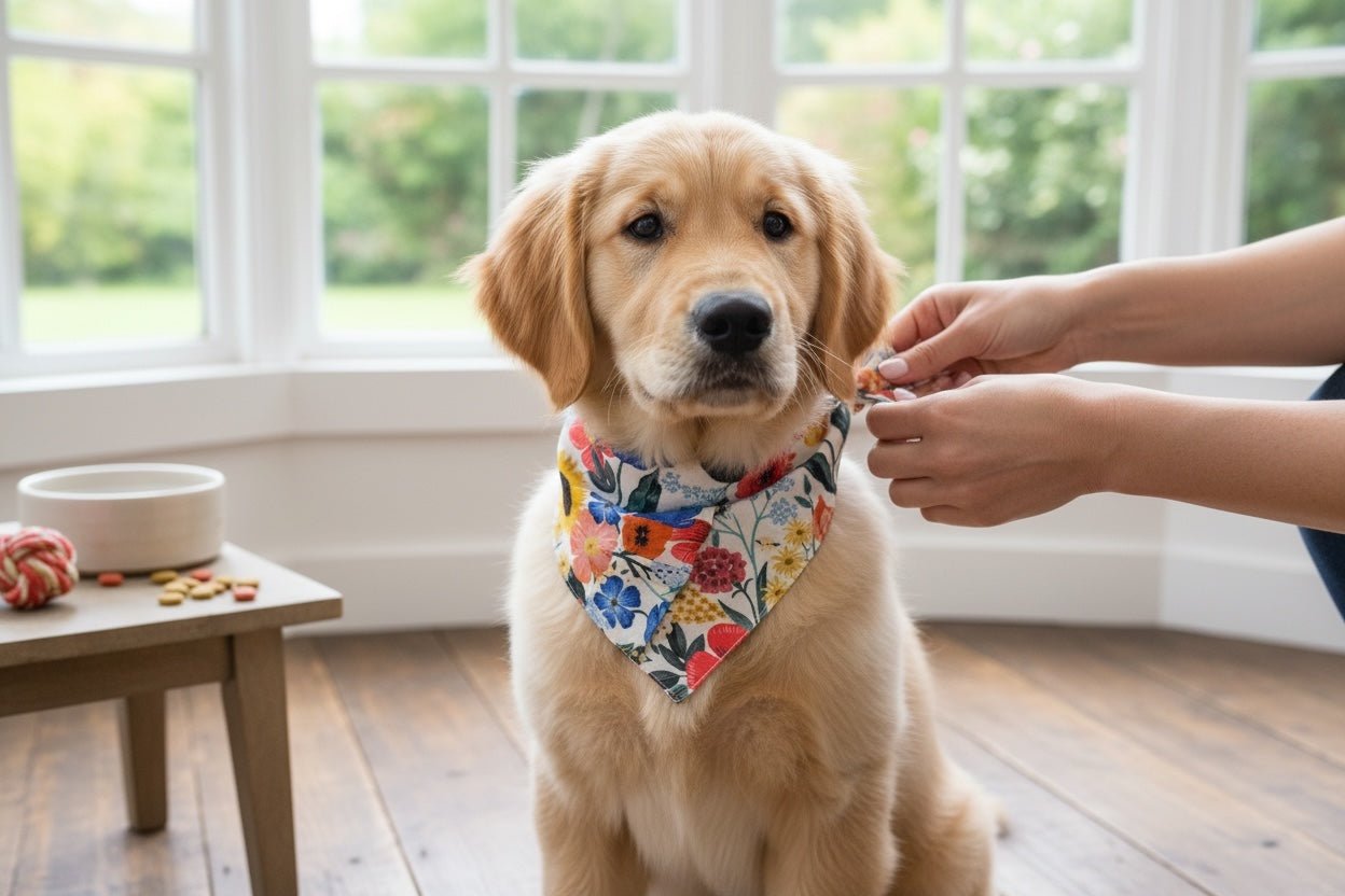 Rifle Paper Co. Blossom Cat and Snap Bandana