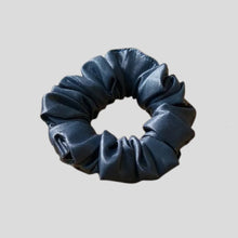 Load image into Gallery viewer, charcoal scrunchie on a dk gray background