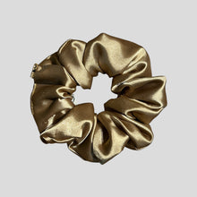Load image into Gallery viewer, Gold scrunchie on a light gray background