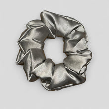 Load image into Gallery viewer, Chloé Satin Scrunchies-Silver (Set of 3)