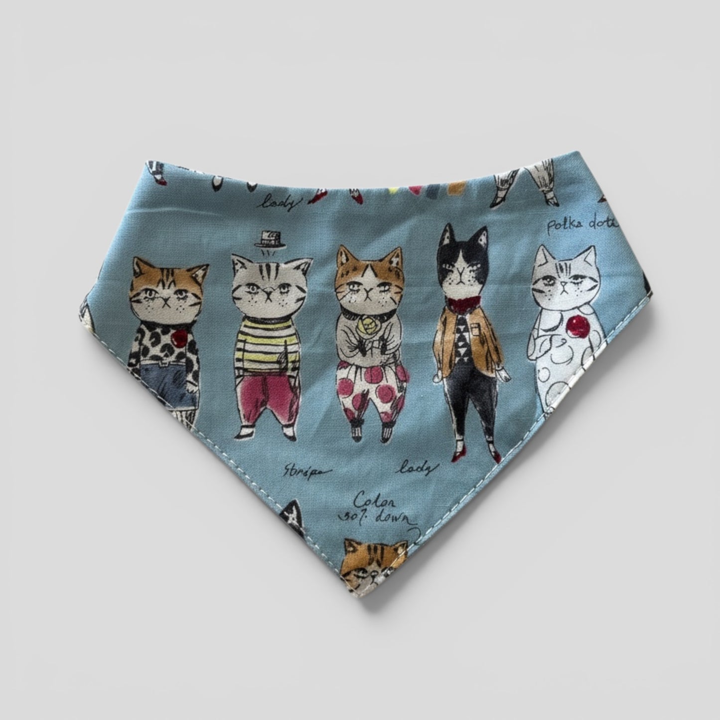 Dapper Cats Snap-On Cat Bandana - Blue