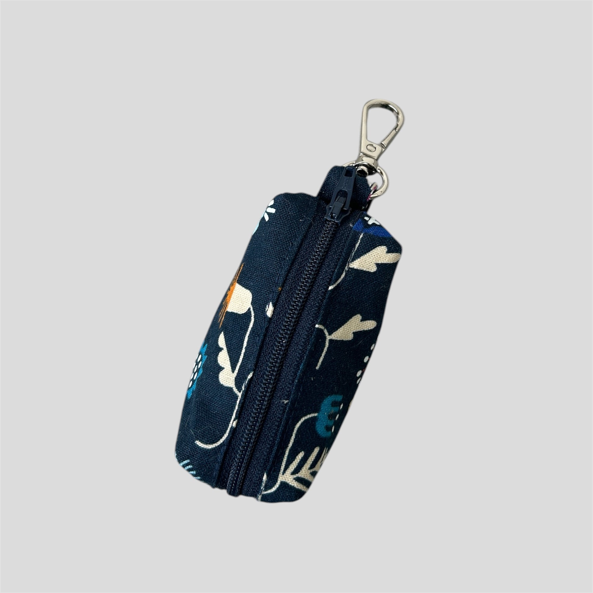 Modern floral Navy blue poop bag holder