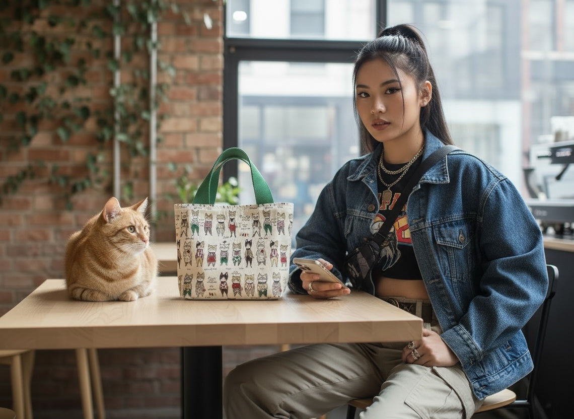 Dapper Cat Webbing Mini Tote Bag