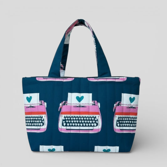 Quilted Everyday Tote - Typewriter