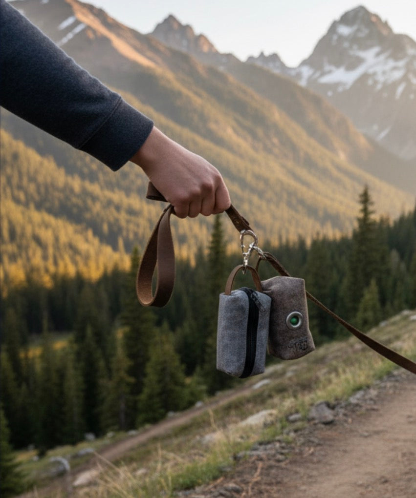 Waxed Canvas Dog Poop Bag Holder | Brown