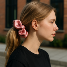 Load image into Gallery viewer, Chloé Satin Scrunchies-Rose (Set of 3)
