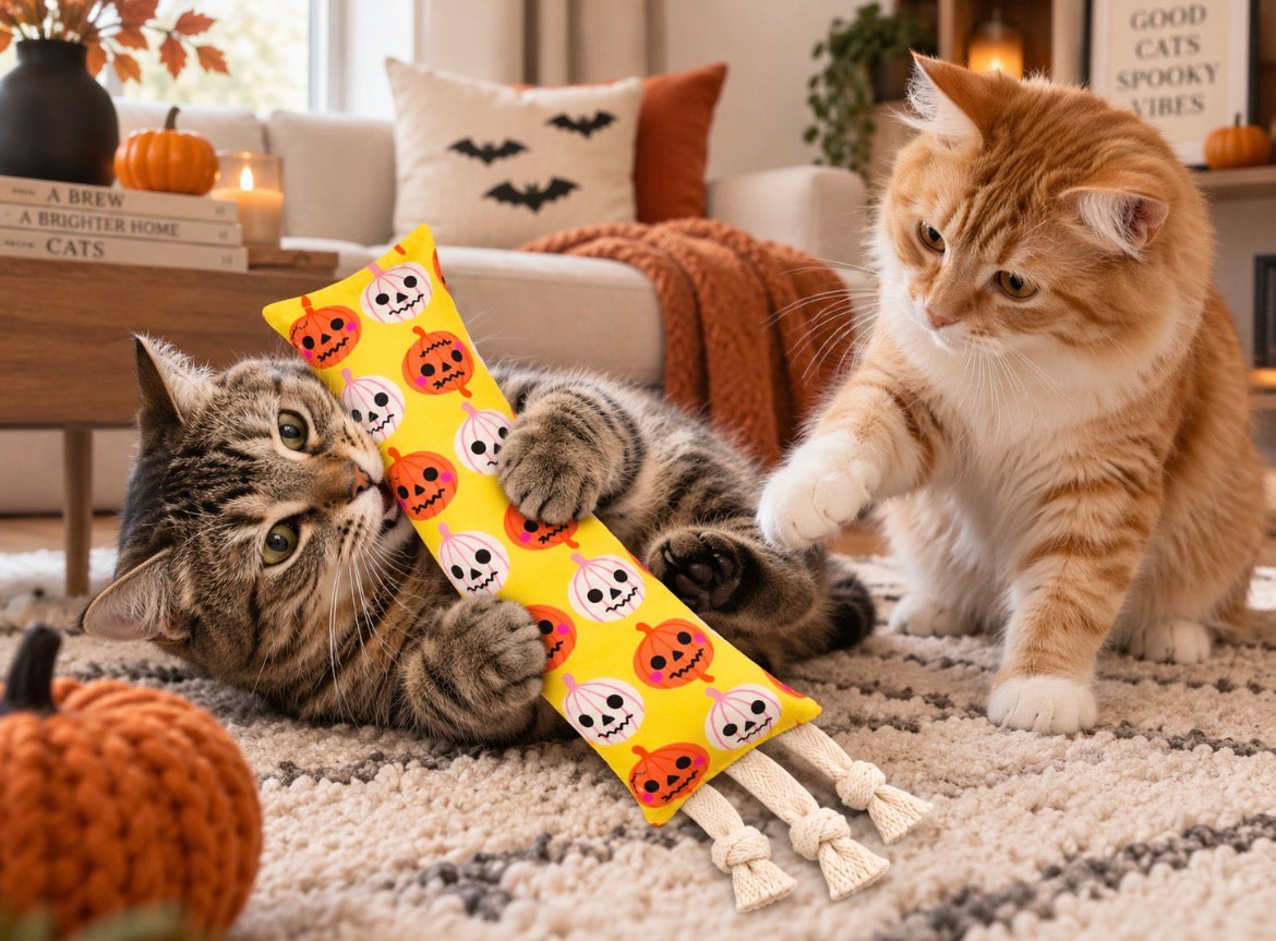 Halloween Pumpkin Parade Catnip Kicker Toy
