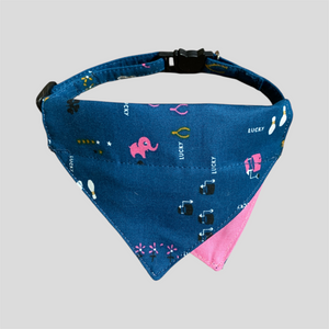 Frederic Cat Bandana-Elephant & Pink