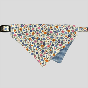 Evie Cat Bandana-Floral & Stripe