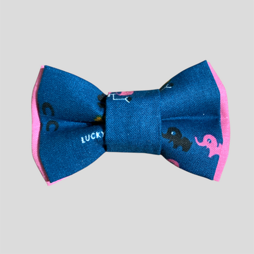 Frederic Dog Bow Tie-Elephants & Pink