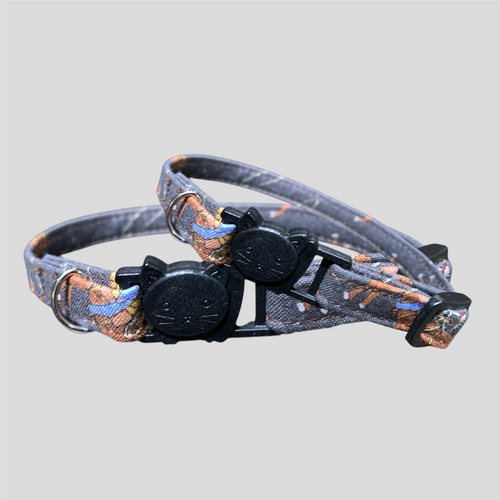 Buck Cat Collar with Breakawy Buckle & Bell-Cowboy & Brown