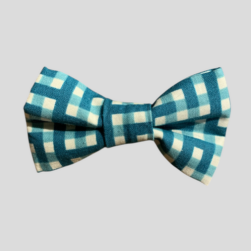 Louis Cat Bow Tie-Green Gingham