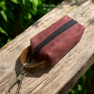 Colton Waxed Poop Bag Holder-Maroon