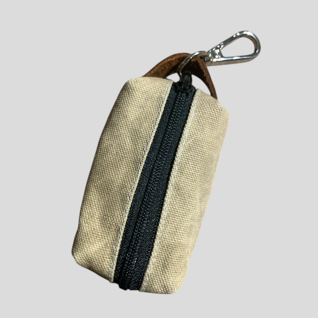 Colton Waxed Poop Bag Holder-Khaki