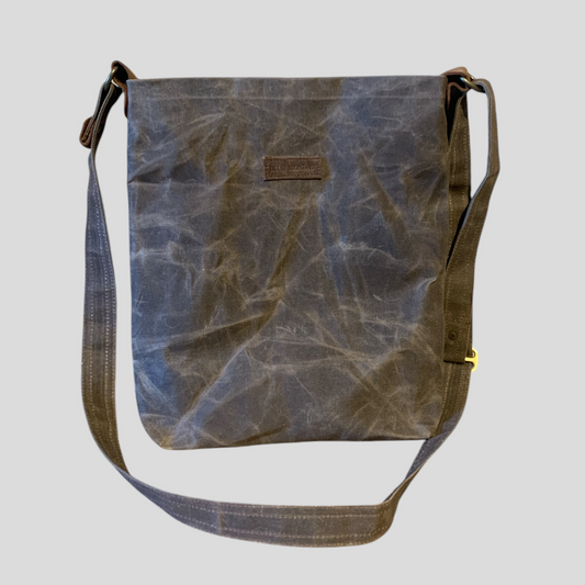 TrailTrek Waxed Canvas Crossbody Bag-Brown
