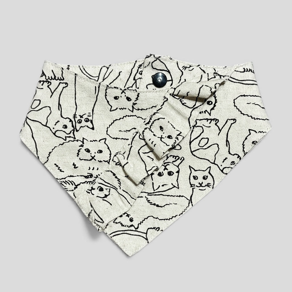 Minou Small Cat & Dog Ruffle Bandana-Nautral