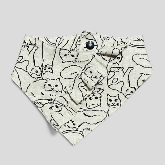 Minou Small Cat & Dog Ruffle Bandana-Nautral