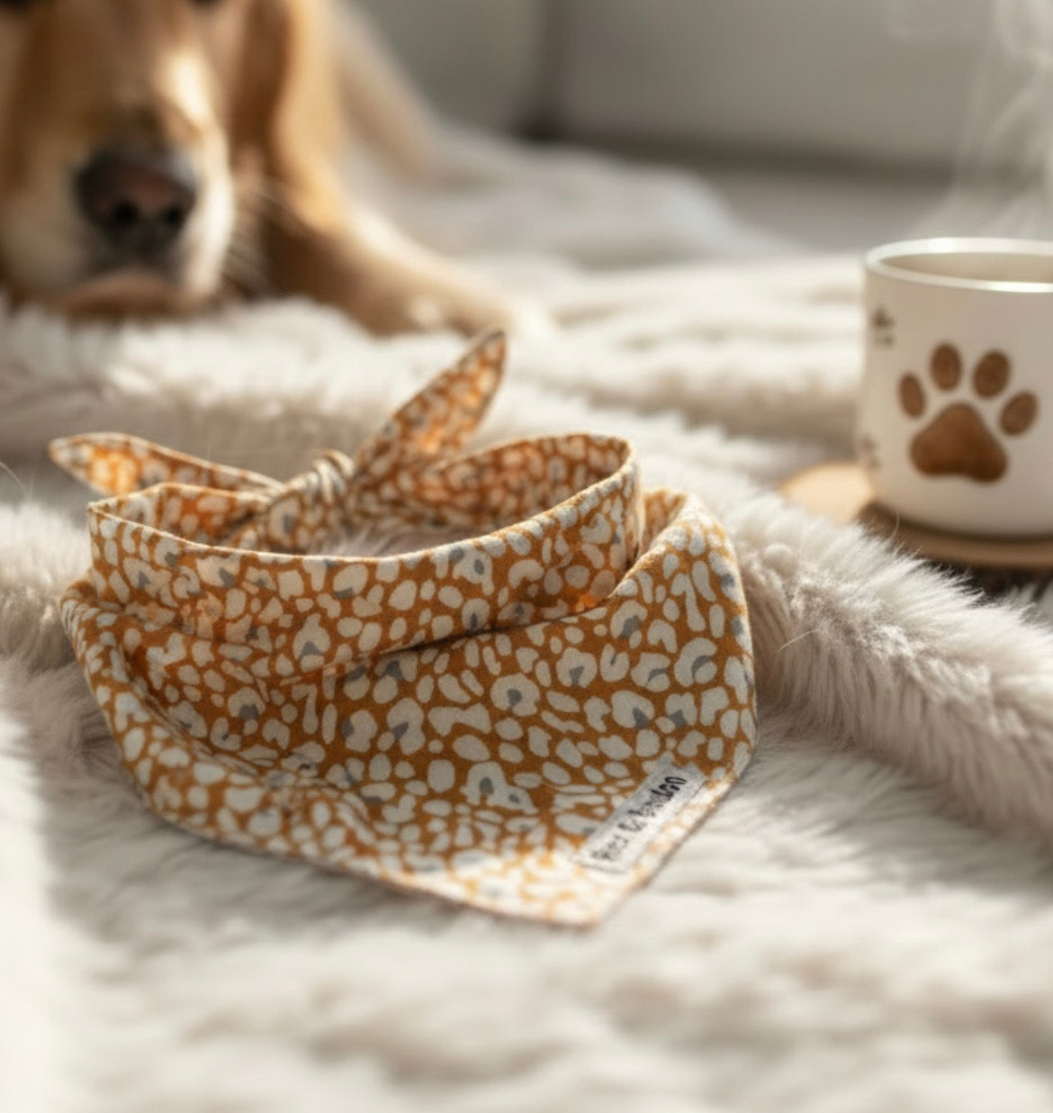 Safari Leopard Tie-Back Dog Bandana