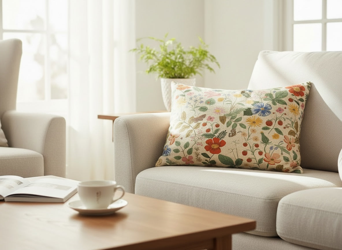 Butterfly Garden Natural Decorative Pillow Cover - Rifle Paper Co. (Natural)