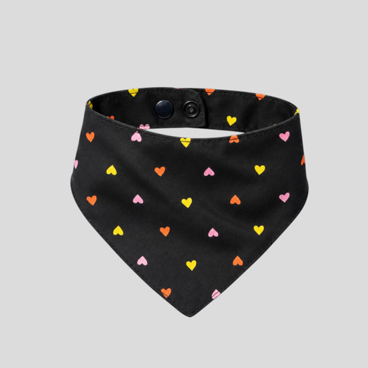 Halloween Midnight Heart Snap-Button Cat Bandana