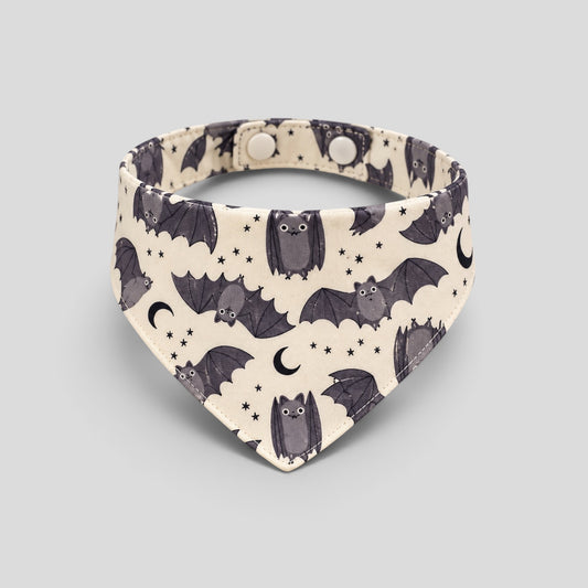 Halloween Moon Bat Snap-Button Cat Bandana