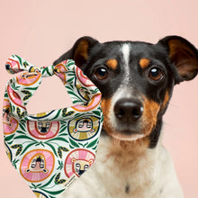 Load image into Gallery viewer, LION DOG BANDANA-PINK &amp; GREEN