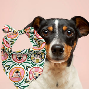 LION DOG BANDANA-PINK & GREEN