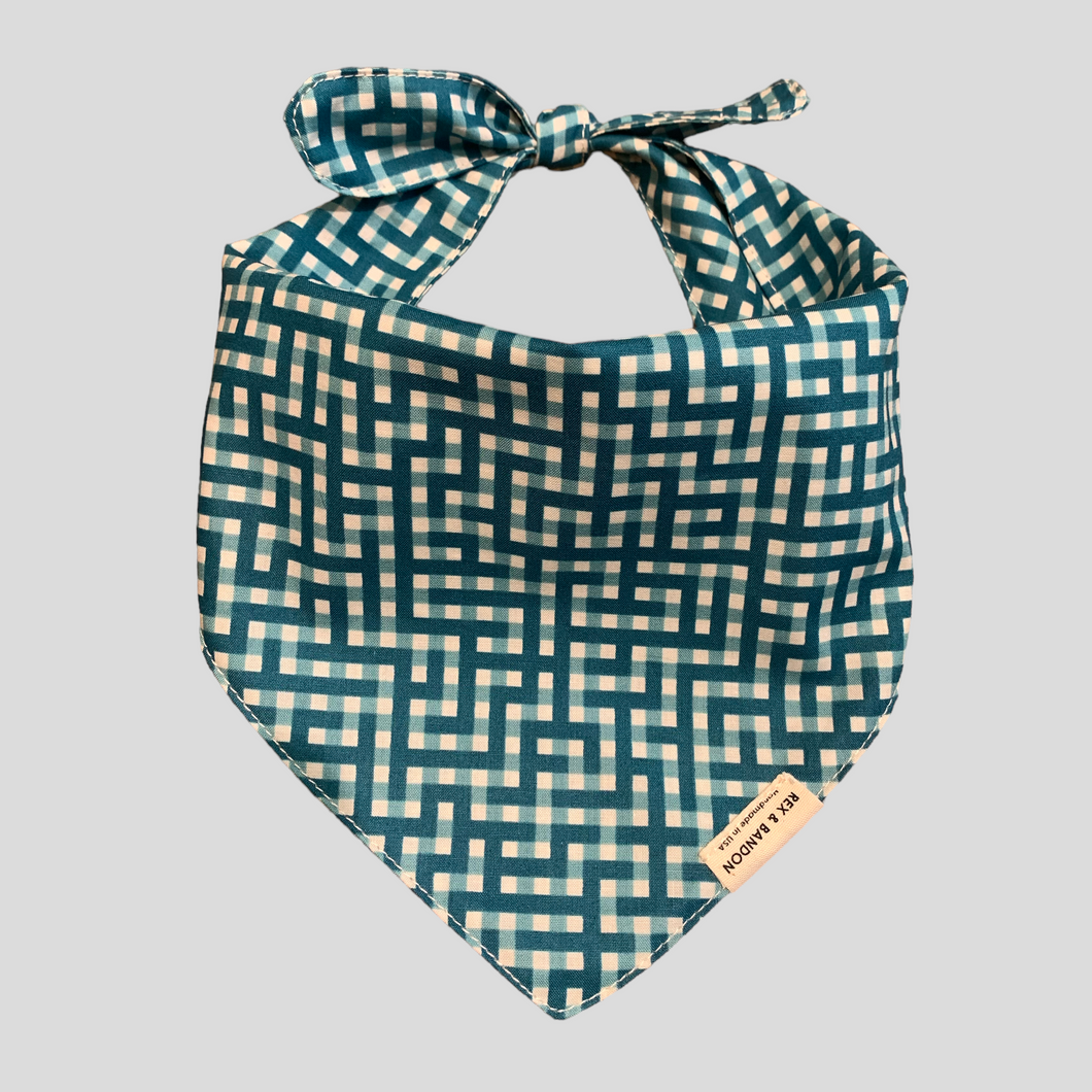 Michelle Dog Bandana-Green Gingham