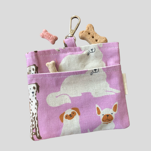 BAILEY DOG TREAT BAG-PURPLE DOGS