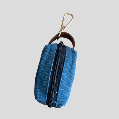 RIO WAXED CANVAS DOG POOP BAG HOLDER-BLUE