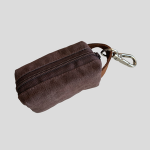 RIO WAXED CANVAS DOG POOP BAG HOLDER-BROWN