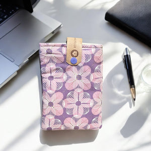 PadPrint Padded Phone Sleeve-Lilac Metallic Flower
