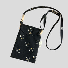 Load image into Gallery viewer, Matt Crossbody Cell Phone Pouch with Adjustable Strap-Black Triangles