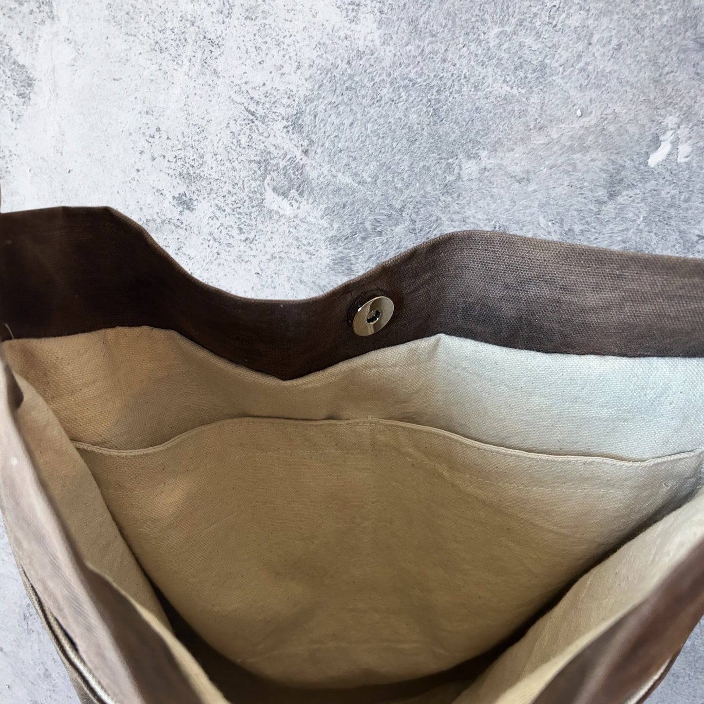 RusticWander Waxed Canvas Crossbody Bag-Brown
