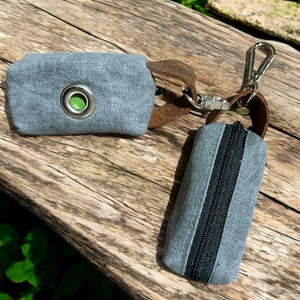 PawTrek Waxed Dog Poop Bag Holder-Gray