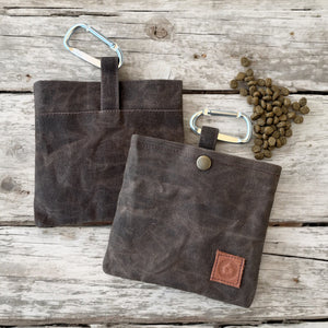 WaxPaw Waxed Canvas Dog Treat Bag-Brown