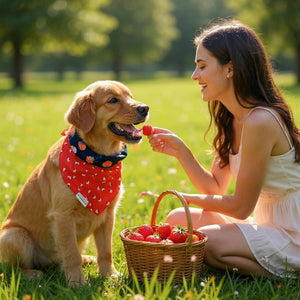 Dog Bandana Reversible Tie-Back -Berry