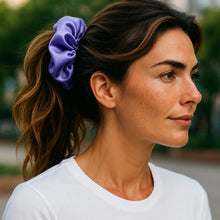 Load image into Gallery viewer, Chloé Satin Scrunchies-Purple (Set of 3)